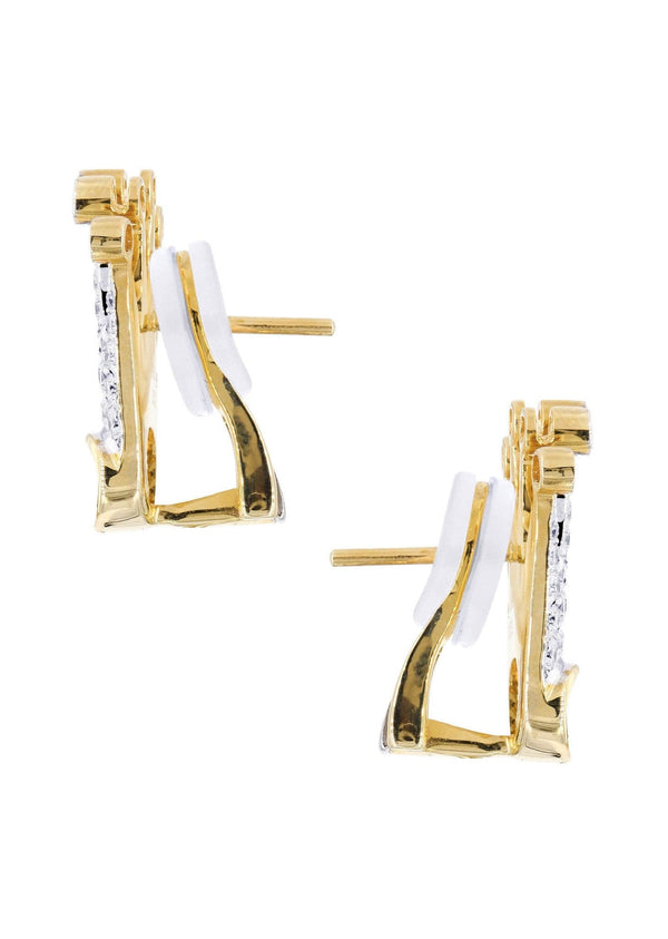 Diamond Earrings For Men |  14K Yellow Gold  | 0.87 Carats
