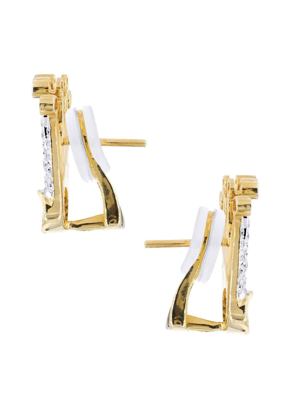 Diamond Earrings For Men |  14K Yellow Gold  | 0.87 Carats