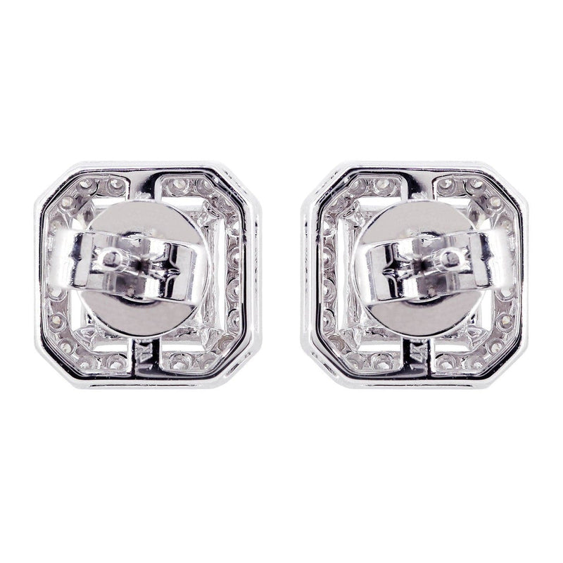 Diamond Stud Earrings For Men | 14K White Gold | 0.86 Carats