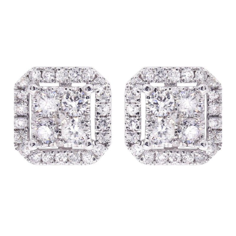 Diamond Stud Earrings For Men | 14K White Gold | 0.86 Carats