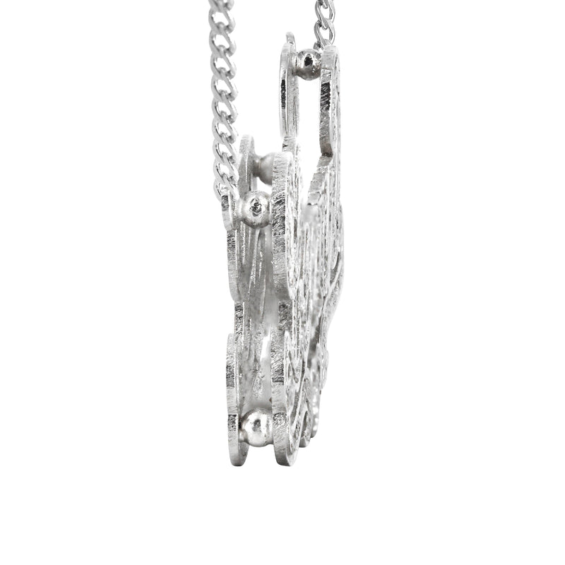 14K White Gold with Diamonds Name Plate Necklace | Style #9