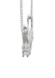 14K White Gold with Diamonds Name Plate Necklace | Style #9