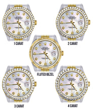 Diamond Gold Rolex Watch For Men 16233 | 36Mm | White Mother Of Pearl  | Jubilee Band