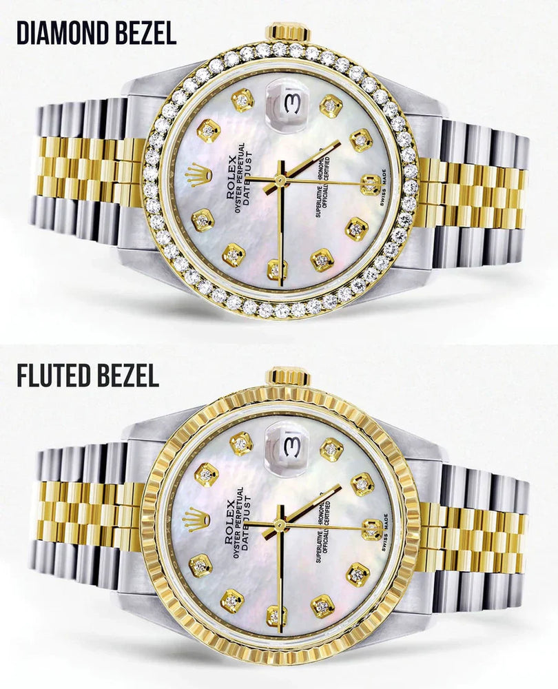 Rolex Datejust Watch 16013 for Men | 36MM | Diamond White Mother of Pearl Dial | Jubilee Band