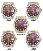 Diamond Rolex Datejust Watch for Men 16233 | 36Mm | Purple Dial | Jubilee Band