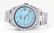 Rolex Datejust II Watch | 41 MM | Light Blue Roman Dial | Oyster Band