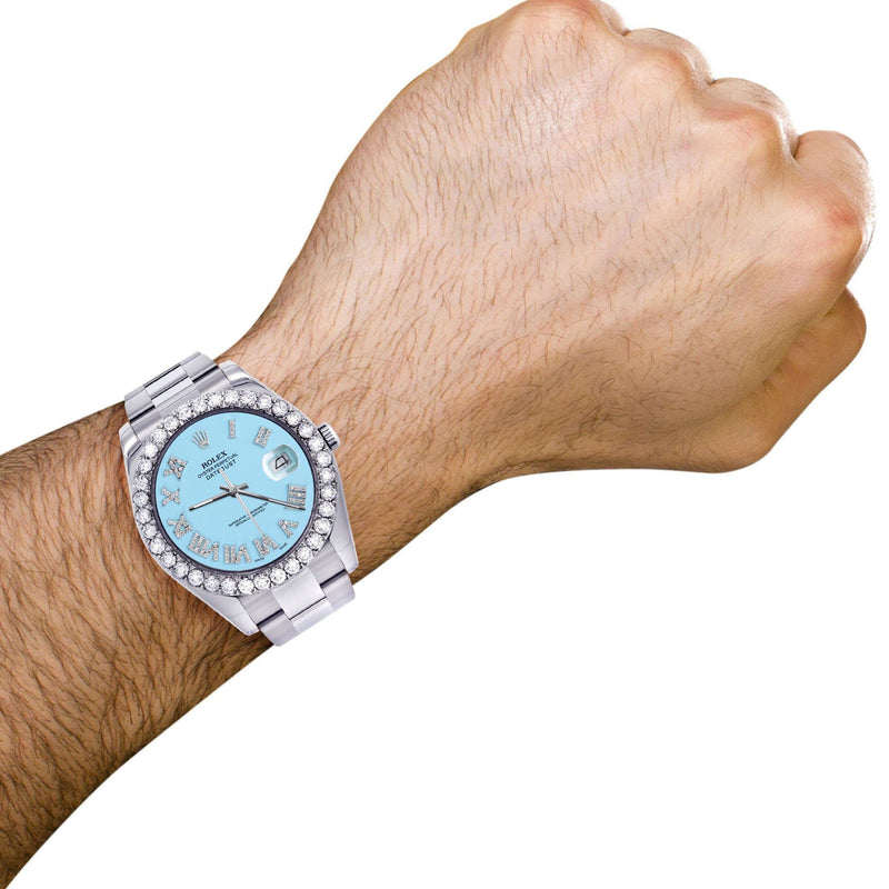 Rolex Datejust II Watch | 41 MM | Light Blue Roman Dial | Oyster Band