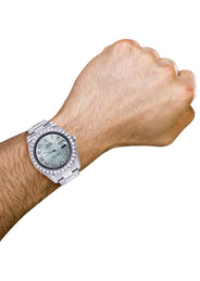 Rolex Datejust II Watch | 41 MM | Custom Light Blue Diamond Roman Dial | Oyster Band