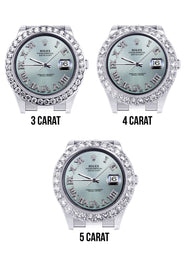 Rolex Datejust II Watch | 41 MM | Custom Light Blue Diamond Roman Dial | Oyster Band