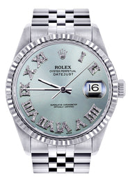 Mens Rolex Datejust Watch 16200 | Fluted Bezel | 36Mm | Light Blue Dial | Jubilee Band
