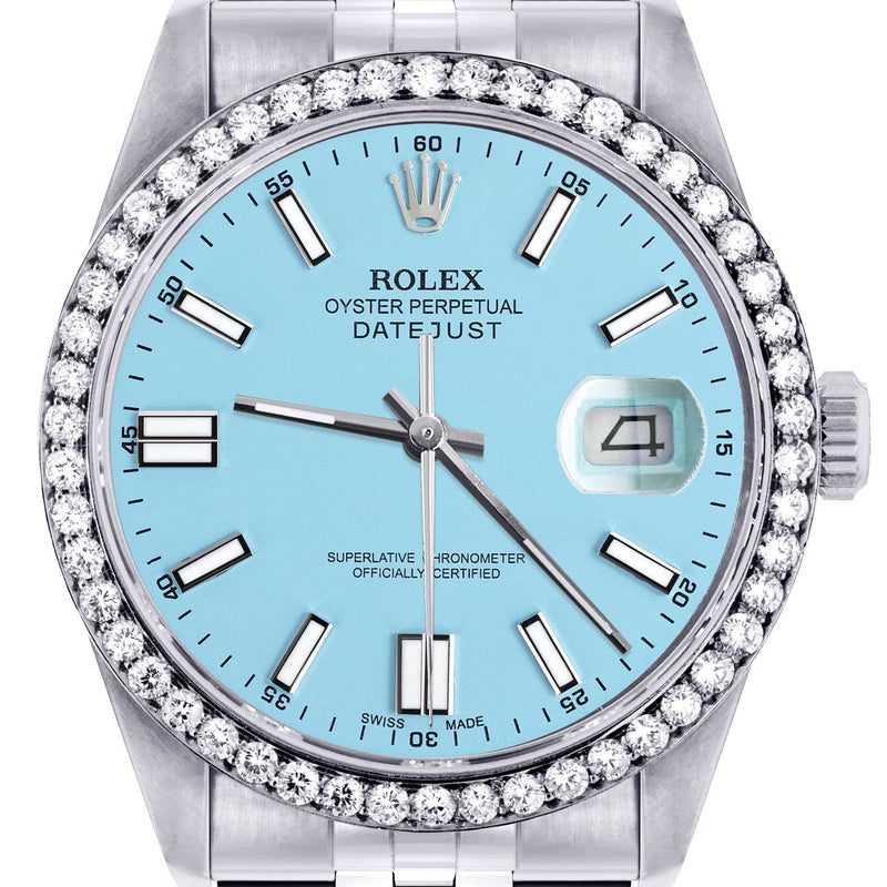 Mens Rolex Datejust Watch 16200 | 36Mm | Tiffany Blue Dial | Jubilee Band