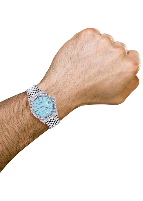 Mens Rolex Datejust Watch 16200 | 36Mm | Tiffany Blue Dial | Jubilee Band