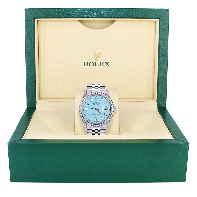 Mens Rolex Datejust Watch 16200 | 36Mm | Tiffany Blue Dial | Jubilee Band