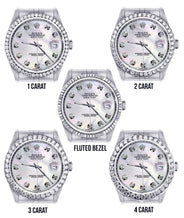 Diamond Mens  Rolex Datejust Watch 16200 | 36Mm | White Mother Of Pearl Dial | Jubilee Band