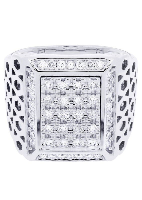White Gold Mens Diamond Ring| 1.03 Carats| 19.11 Grams