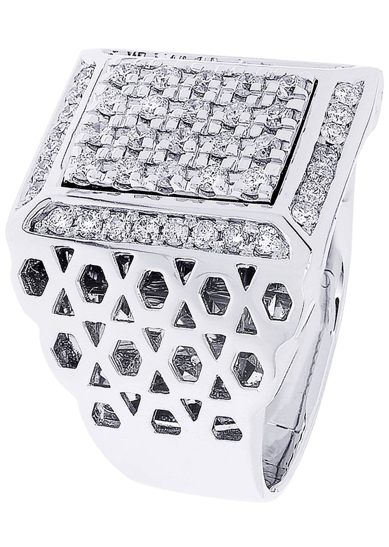 White Gold Mens Diamond Ring| 1.03 Carats| 19.11 Grams