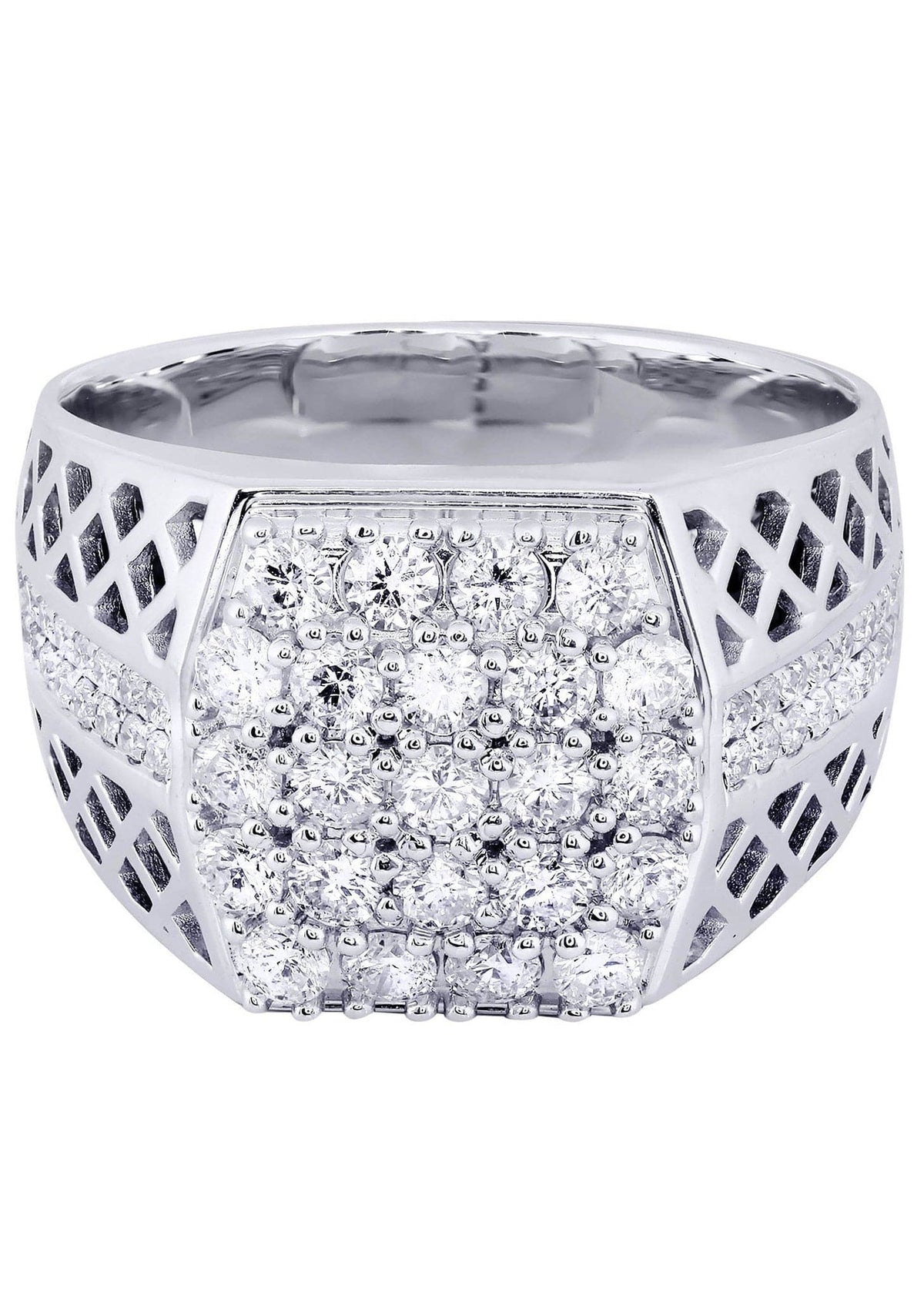 White Gold Mens Diamond Ring| 1.53 Carats| 12.89 Grams