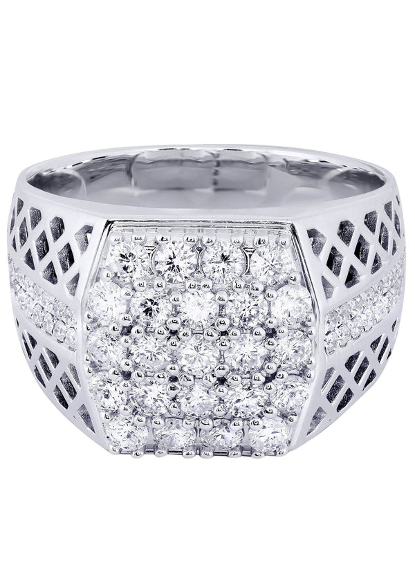 White Gold Mens Diamond Ring| 1.53 Carats| 12.89 Grams
