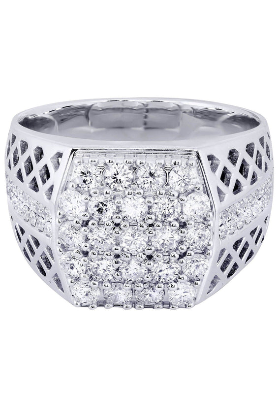 White Gold Mens Diamond Ring| 1.53 Carats| 12.89 Grams