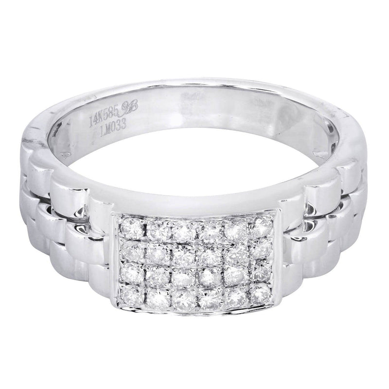 White Gold Mens Diamond Ring| 0.43 Carats| 7.13 Grams