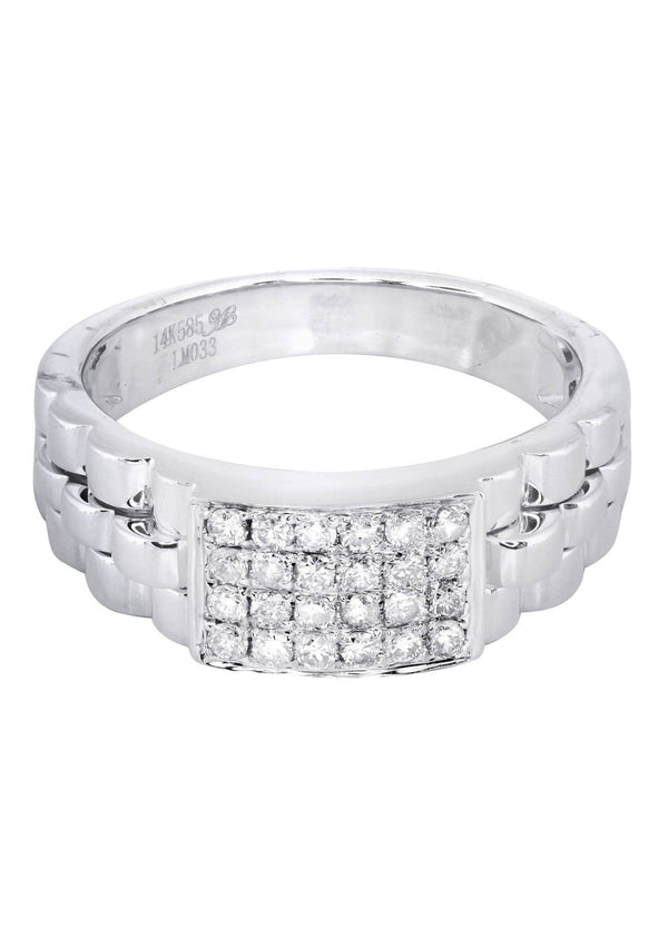 White Gold Mens Diamond Ring| 0.43 Carats| 7.13 Grams