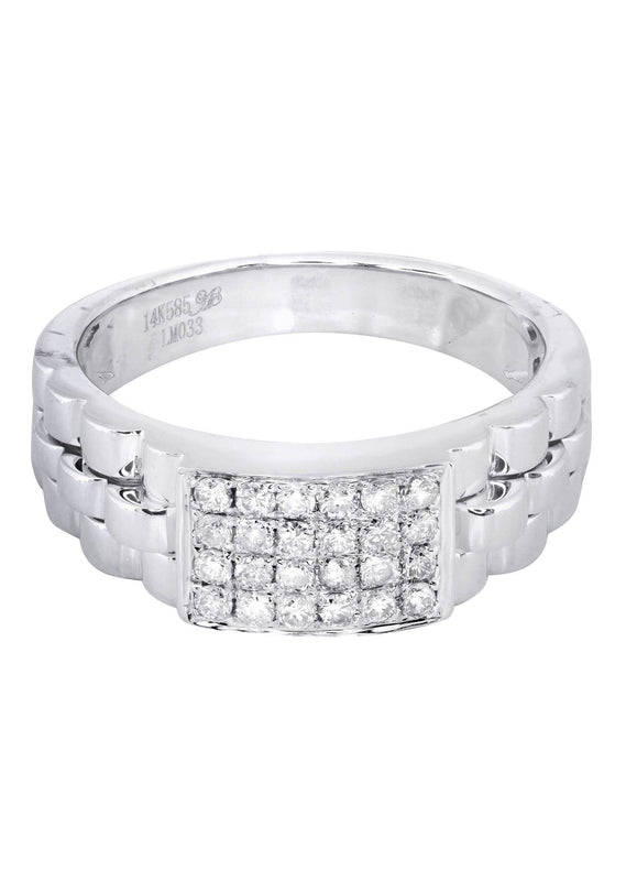 White Gold Mens Diamond Ring| 0.43 Carats| 7.13 Grams