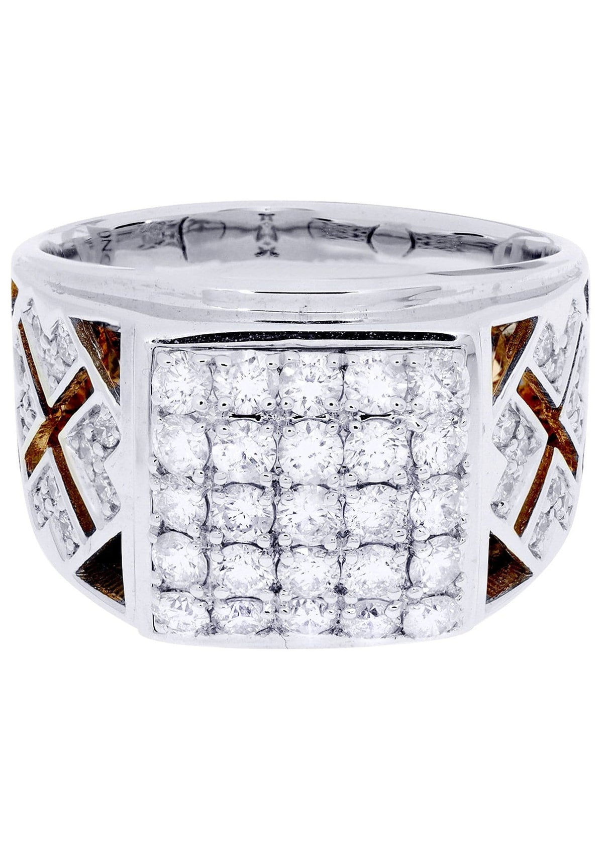 White Gold Mens Diamond Ring| 1.61 Carats| 12 Grams
