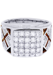 White Gold Mens Diamond Ring| 1.61 Carats| 12 Grams