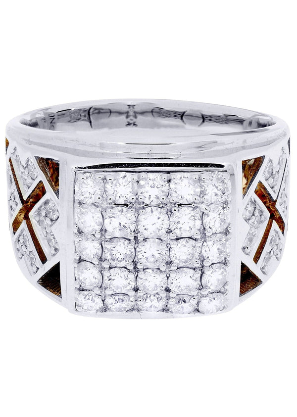 White Gold Mens Diamond Ring| 1.61 Carats| 12 Grams