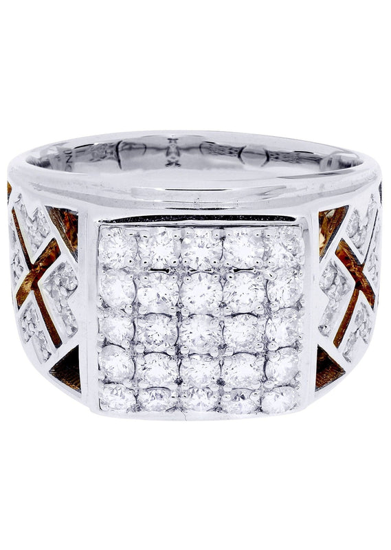 White Gold Mens Diamond Ring| 1.61 Carats| 12 Grams