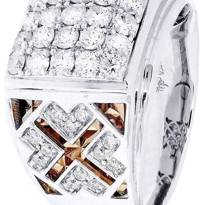 White Gold Mens Diamond Ring| 1.61 Carats| 12 Grams