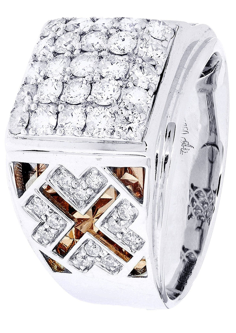 White Gold Mens Diamond Ring| 1.61 Carats| 12 Grams