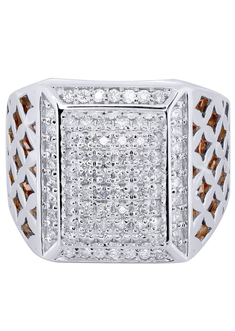 White Gold Mens Diamond Ring| 1 Carats| 16.55 Grams