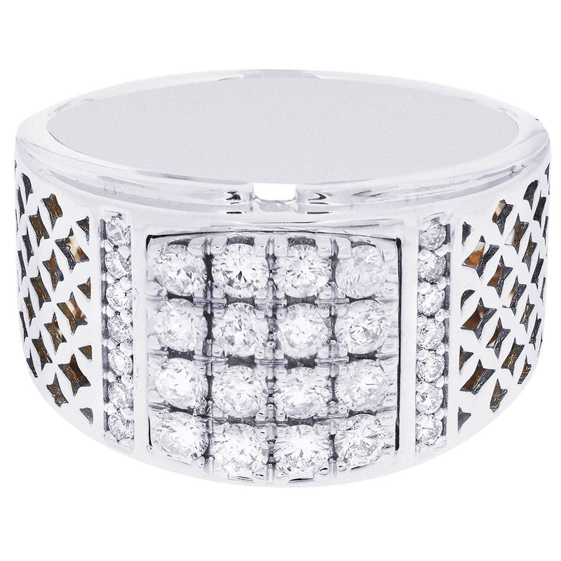 White Gold Mens Diamond Ring| 0.91 Carats| 12.64 Grams