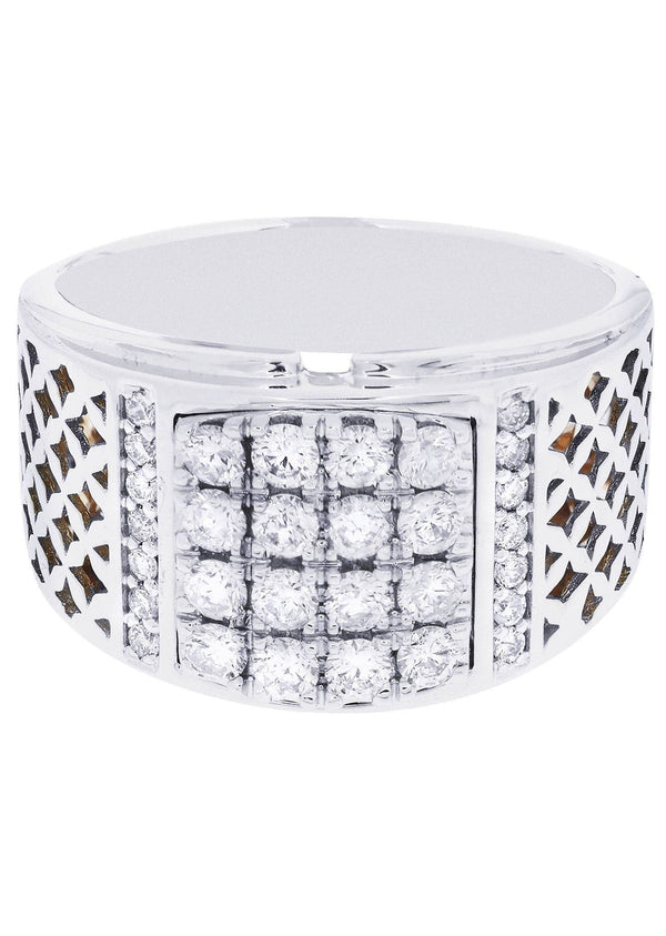White Gold Mens Diamond Ring| 0.91 Carats| 12.64 Grams