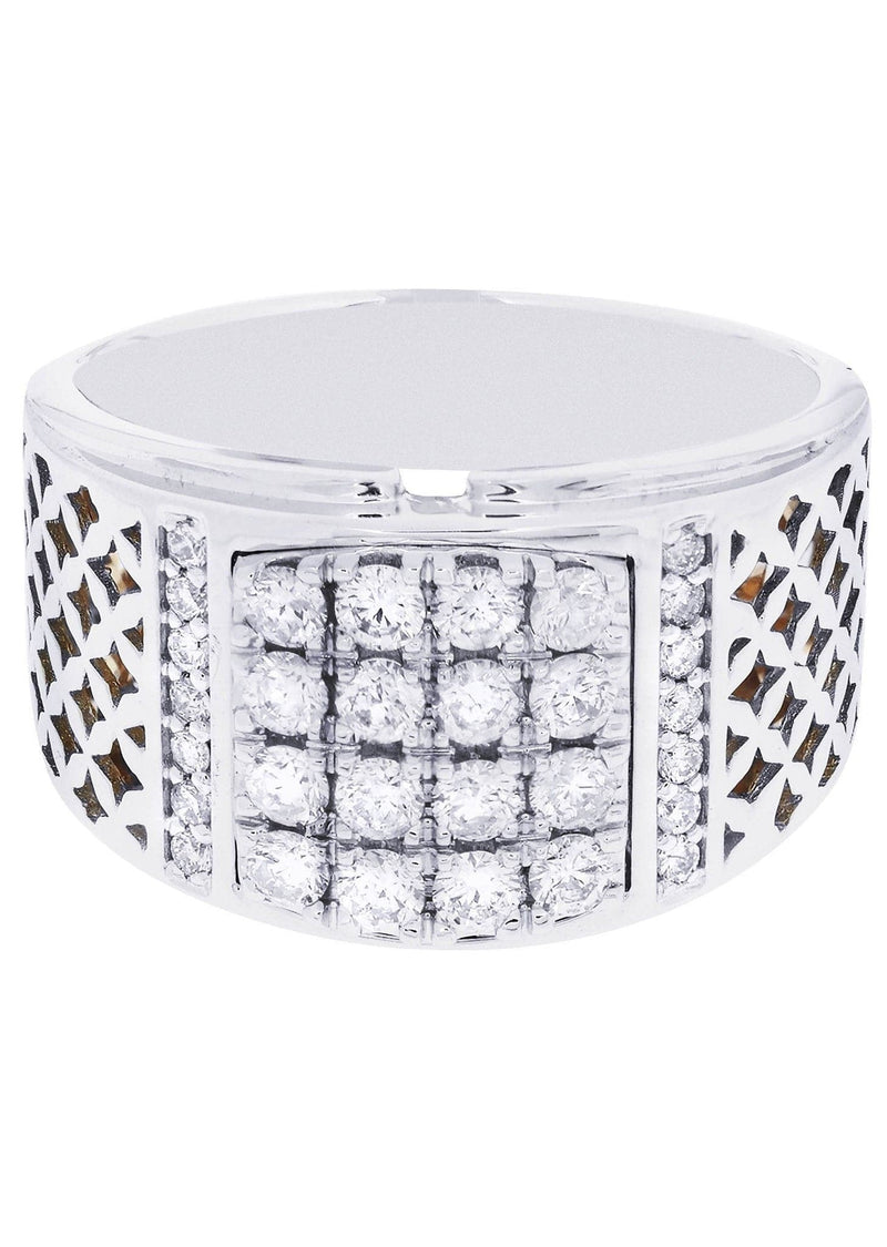 White Gold Mens Diamond Ring| 0.91 Carats| 12.64 Grams