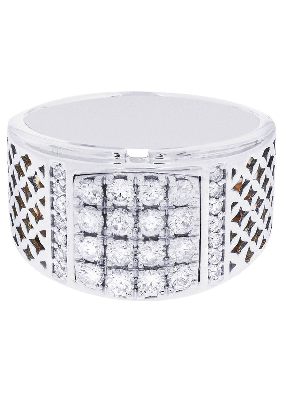 White Gold Mens Diamond Ring| 0.91 Carats| 12.64 Grams