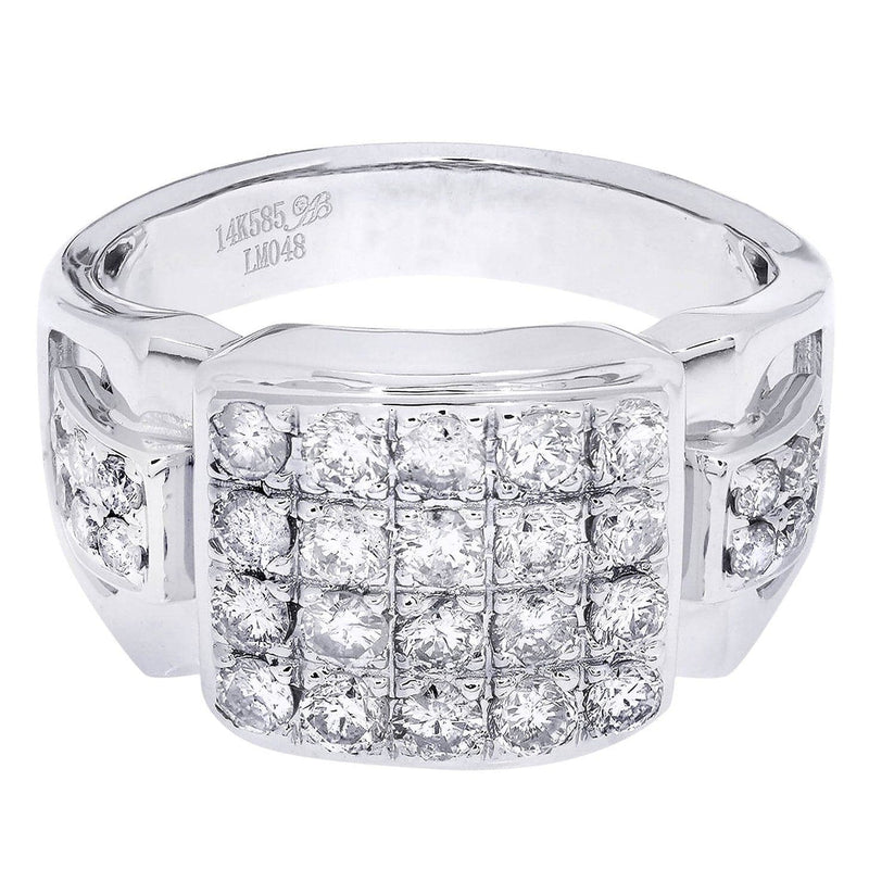 White Gold Mens Diamond Ring| 1.46 Carats| 9.94 Grams