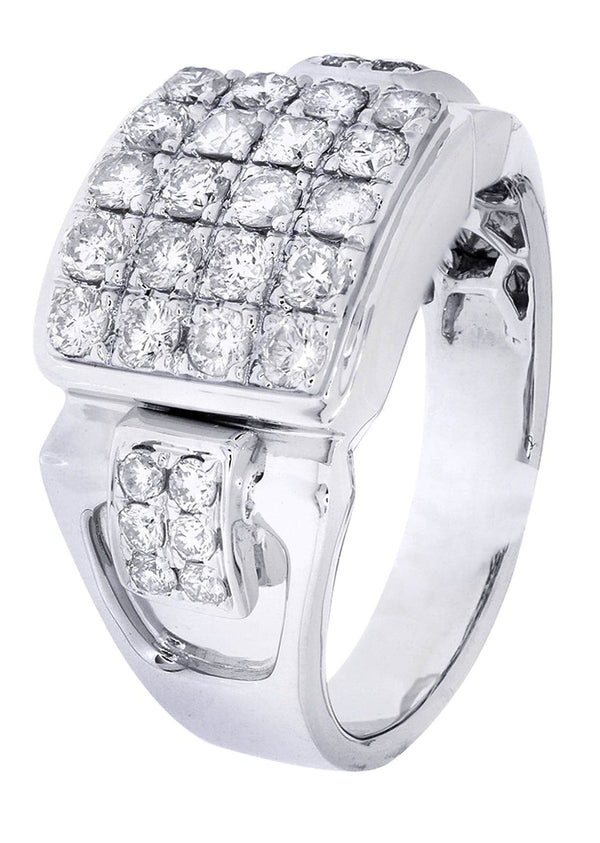 White Gold Mens Diamond Ring| 1.46 Carats| 9.94 Grams
