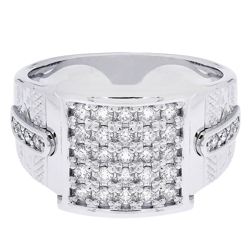 White Gold Mens Diamond Ring| 0.84 Carats| 14.74 Grams