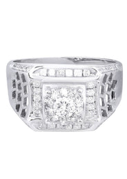 White Gold Mens Diamond Ring| 0.84 Carats| 8.54 Grams