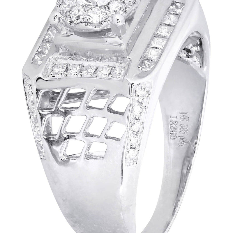 White Gold Mens Diamond Ring| 0.84 Carats| 8.54 Grams