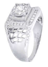 White Gold Mens Diamond Ring| 0.84 Carats| 8.54 Grams