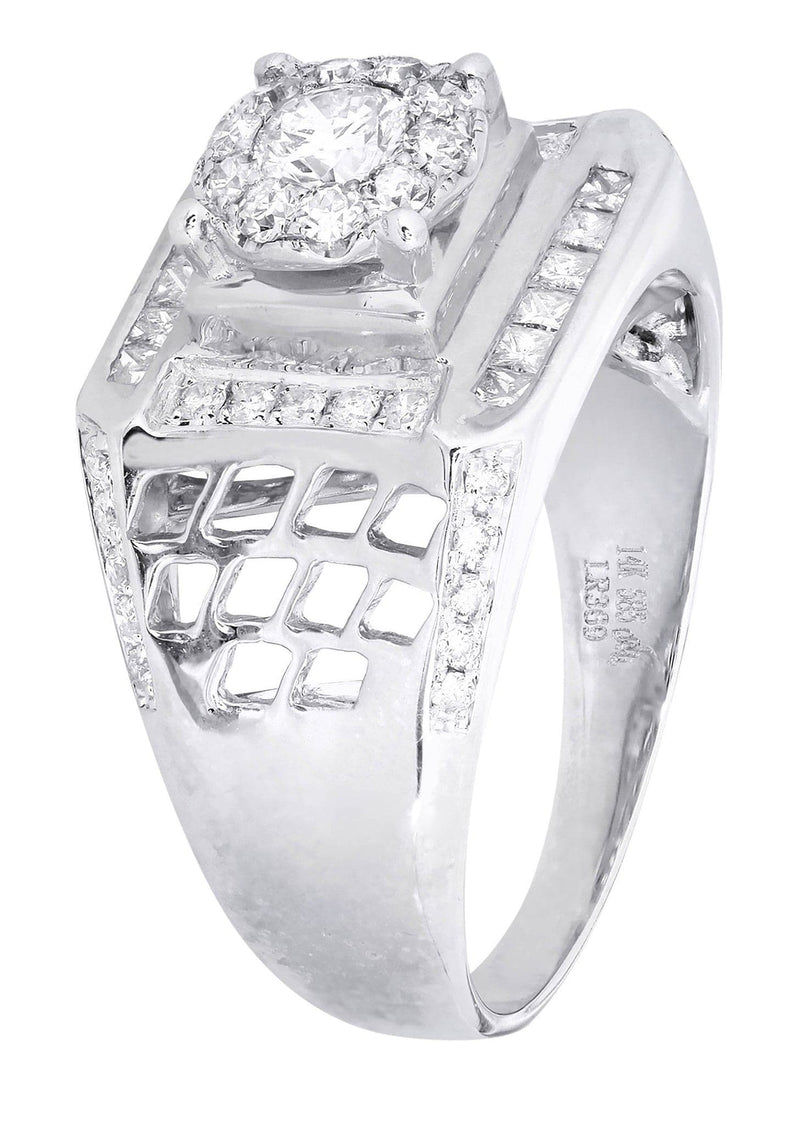 White Gold Mens Diamond Ring| 0.84 Carats| 8.54 Grams