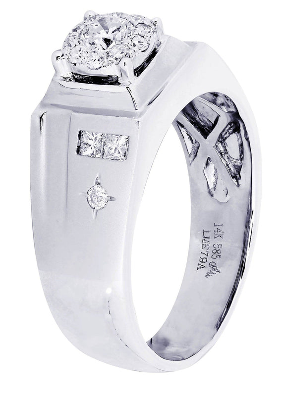 White Gold Mens Diamond Ring| 0.72 Carats| 9.45 Grams