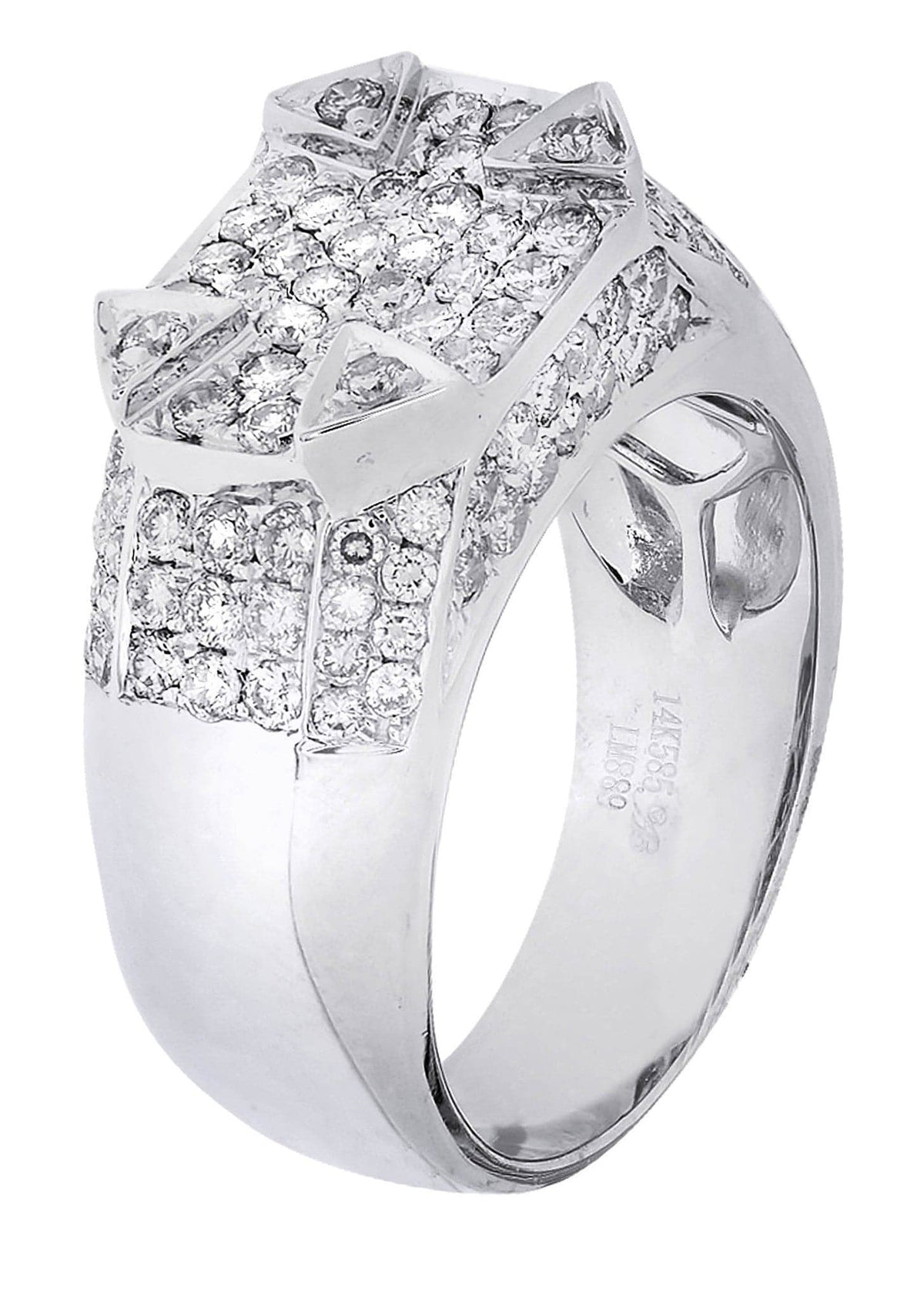 White Gold Mens Diamond Ring| 1.91 Carats| 12.01 Grams