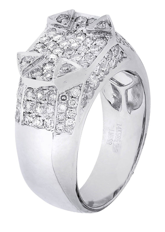 White Gold Mens Diamond Ring| 1.91 Carats| 12.01 Grams