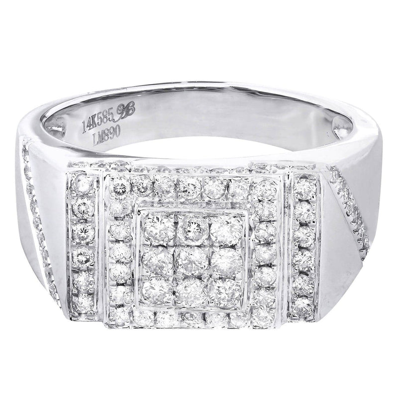 White Gold Mens Diamond Ring| 1 Carats| 9.11 Grams
