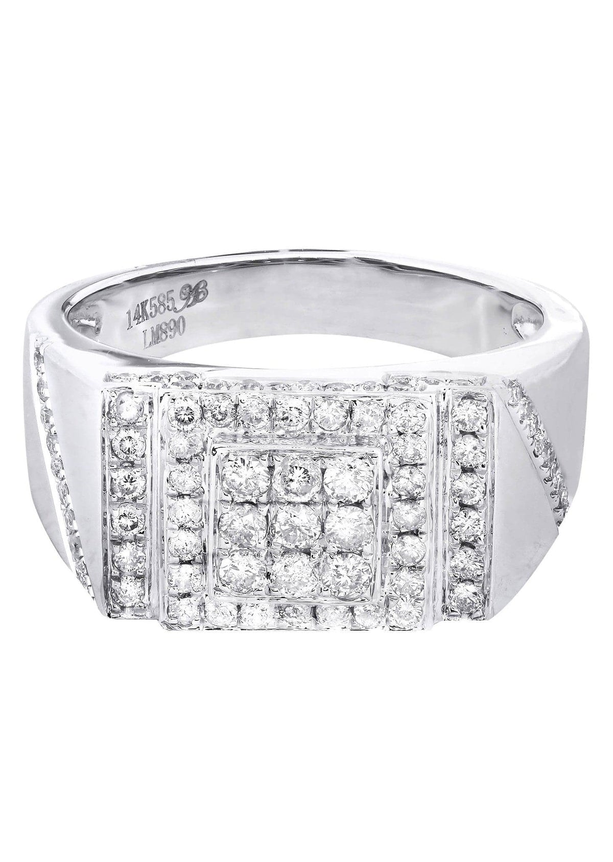 White Gold Mens Diamond Ring| 1 Carats| 9.11 Grams