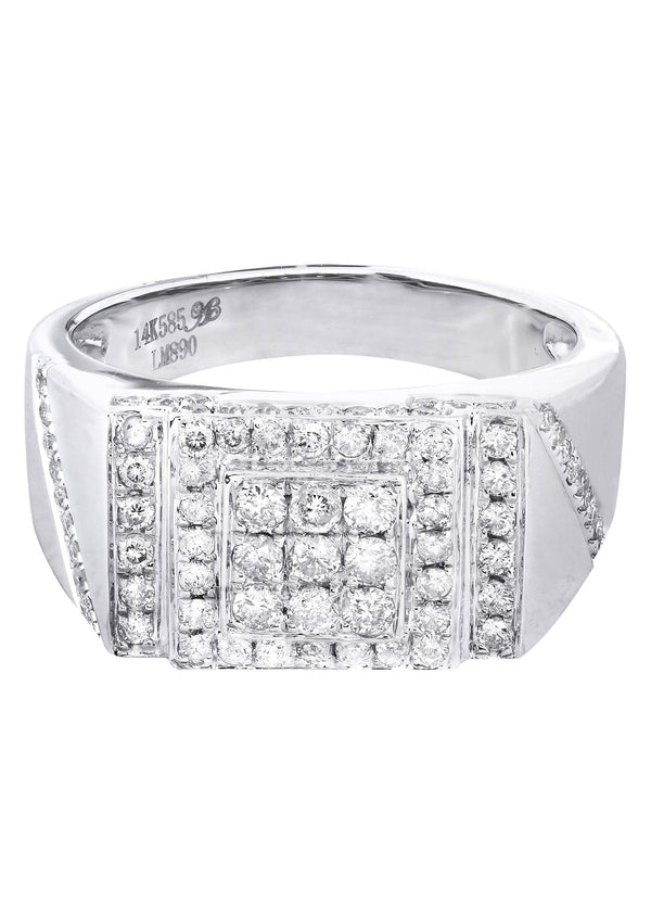 White Gold Mens Diamond Ring| 1 Carats| 9.11 Grams